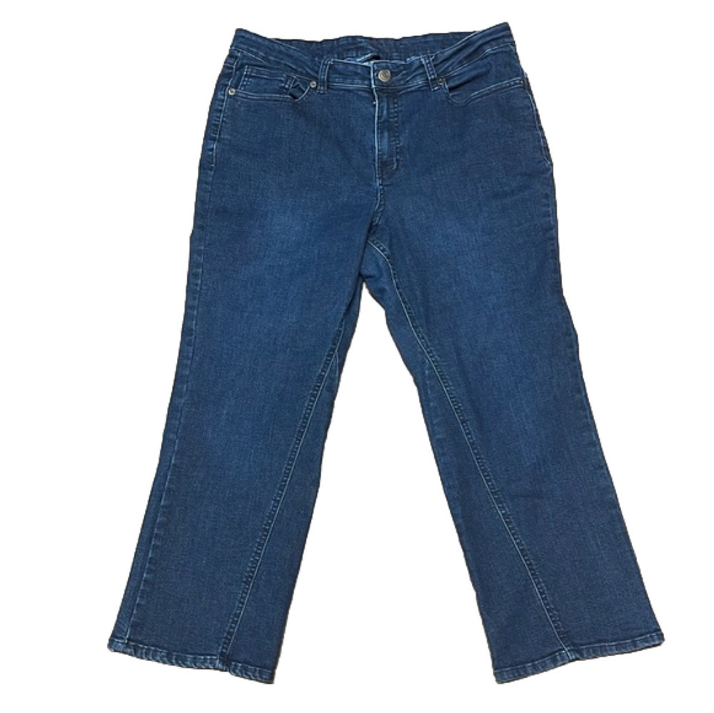 Isaac Mizrahi Live Reg True Denim Straight Leg Jeans w/ Inset Size 14P